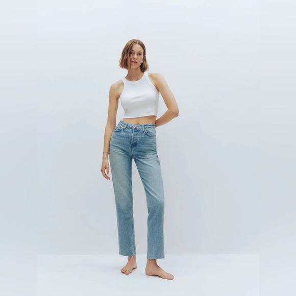 Reformation Cynthia High Rise Straight Cropped Jeans - Picture 6 of 13